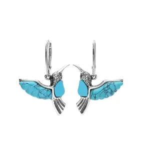 MILENA Drop Earrings Turquoise Hummingbird