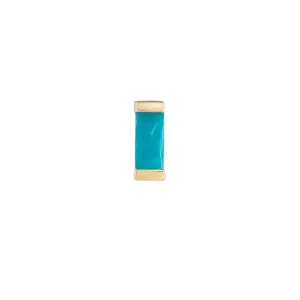 Mini Claw Baguette Turquoise Stud Earring, Butterfly Back - 9ct Yellow Gold - ST-C-BAG-MI-TUR