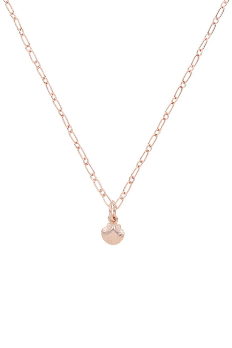 Mini Mermaid Shell Pendant - Rose Gold