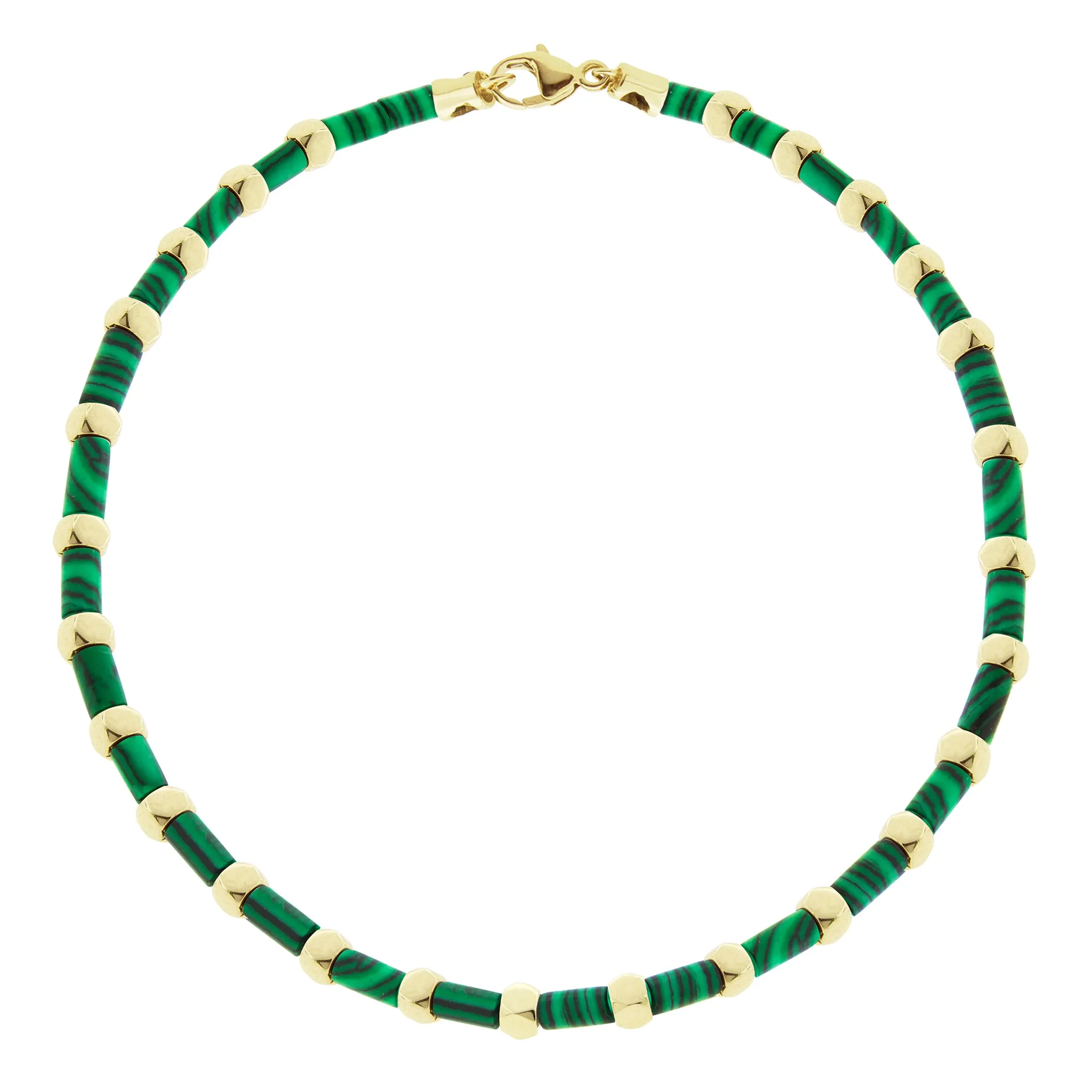 Mini Tetra Malachite Beaded Bracelet with Clasp