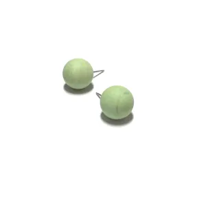 Mint Green Marbled Matte Ball Stud Earrings