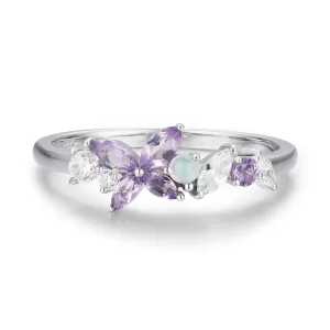 Monarch Butterfly Amethyst Opal Ring