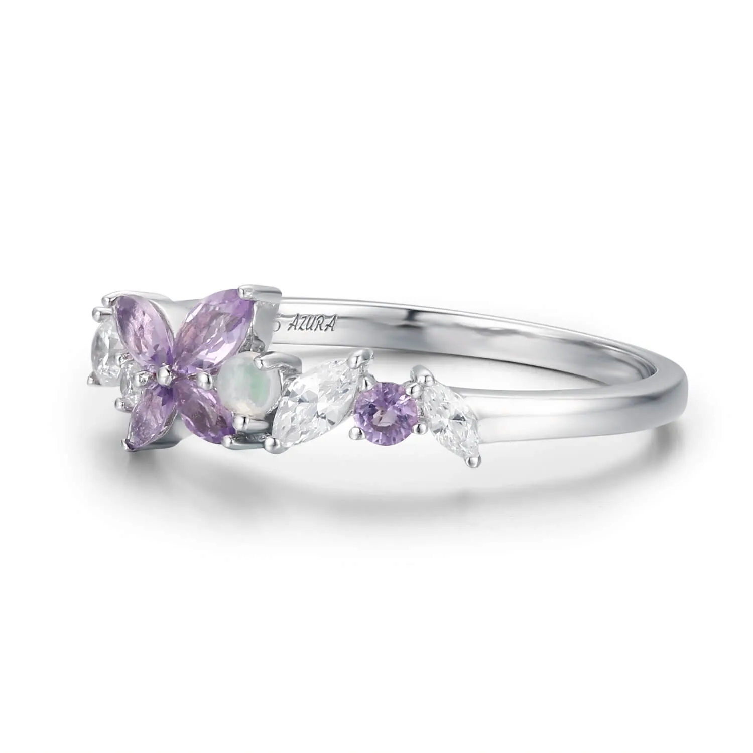 Monarch Butterfly Amethyst Opal Ring