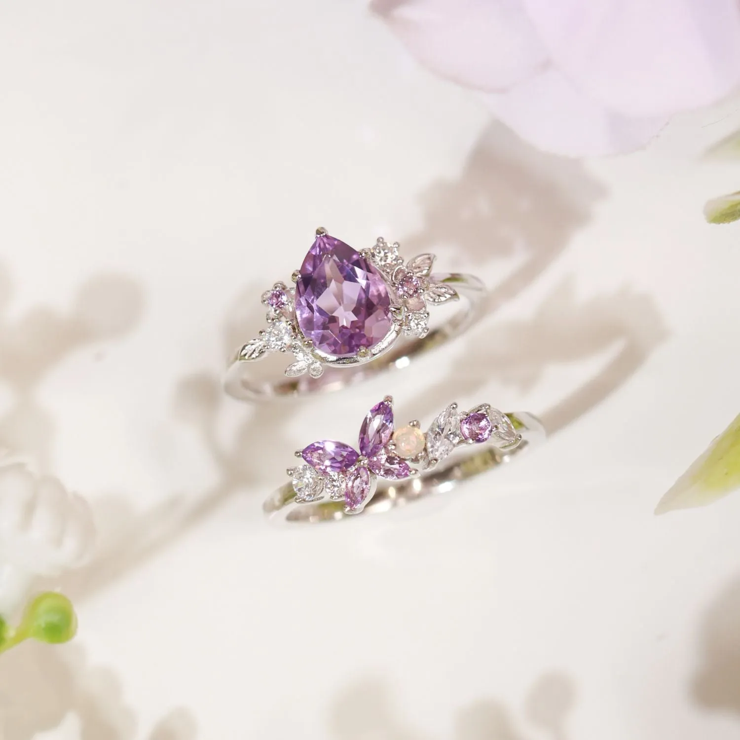 Monarch Butterfly Amethyst Opal Ring