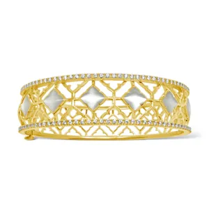 Mother of Pearl & Diamond Lattice Bracelet