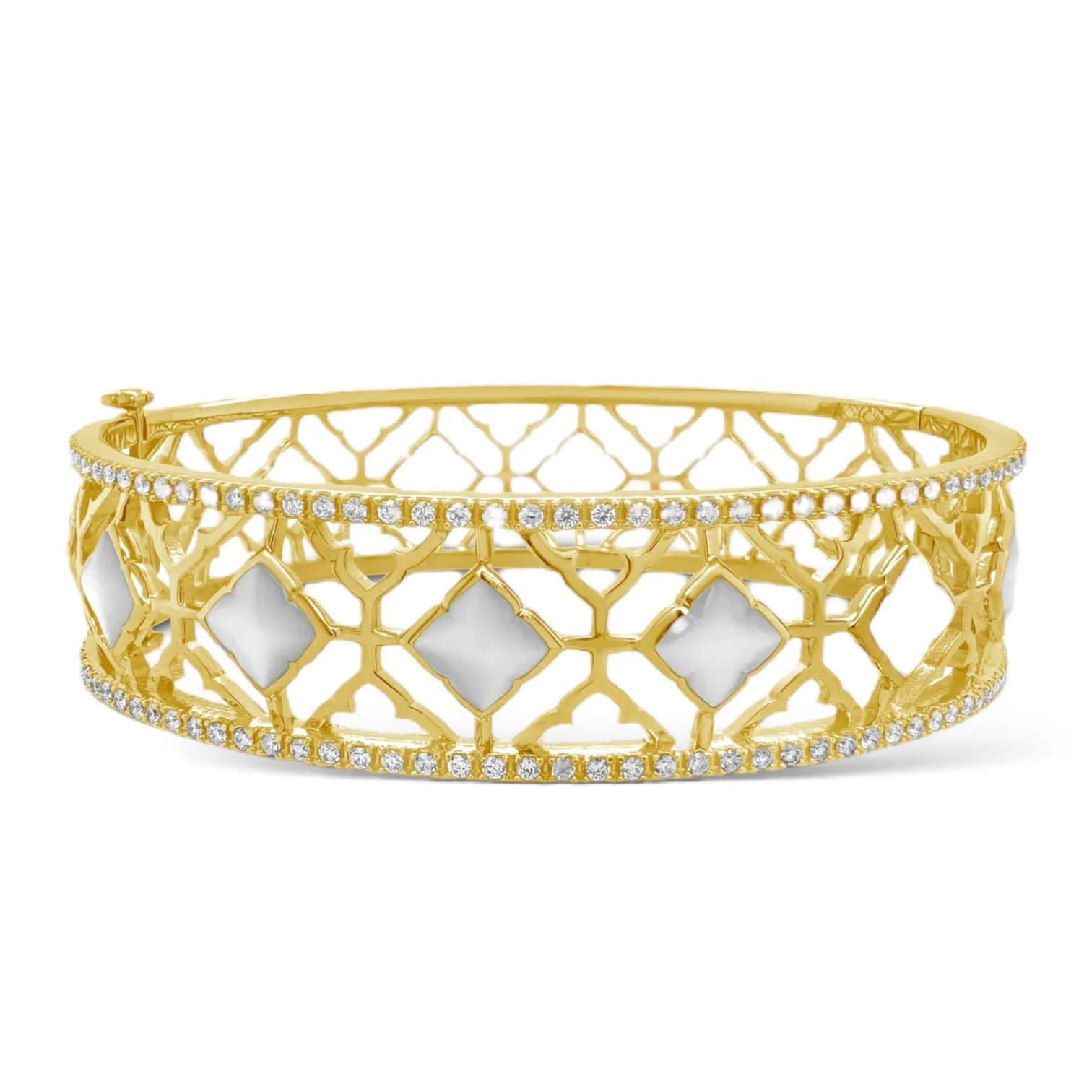 Mother of Pearl & Diamond Lattice Bracelet
