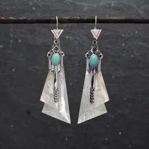 Mother of Pearl Art Deco Earrings