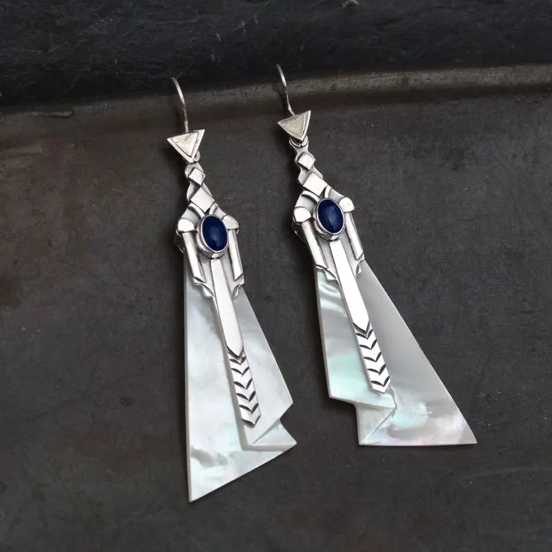 Mother of Pearl Art Deco Earrings