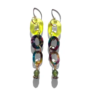 MPR x THE IMAGINARIUM: Chartreuse and Jade Triple Drop Earrings