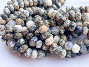 Natural Dendrite Opal Rondelle Shape faceted beads