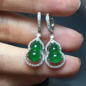 Natural Jade Earrings Jadeite Earrings NEG60