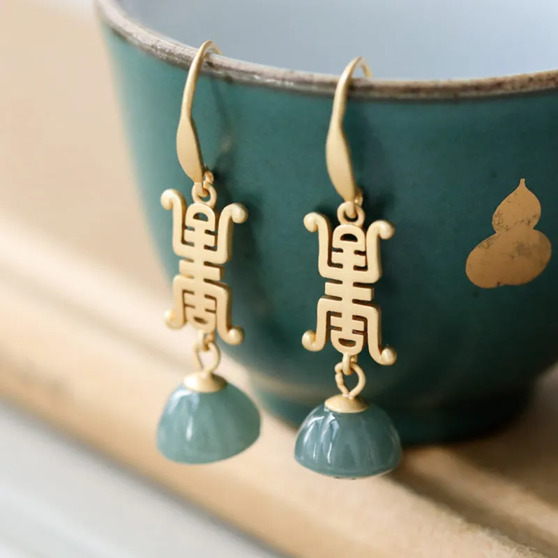 Natural Jade Earrings Jadeite Silver Earrings ZNE287