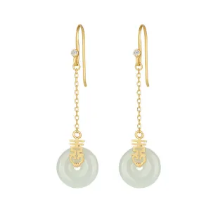Natural Jade Earrings Nephrite Silver Earrings ZNE136
