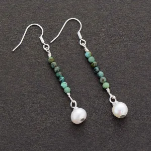 'Ngiyagir' African Turquoise Pearls Earrings