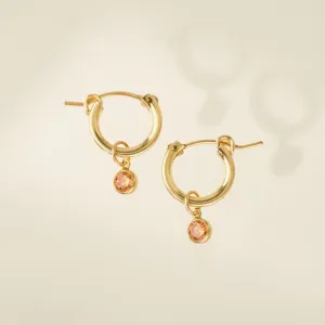 November Birthstone Gold-Filled Hoop Earrings