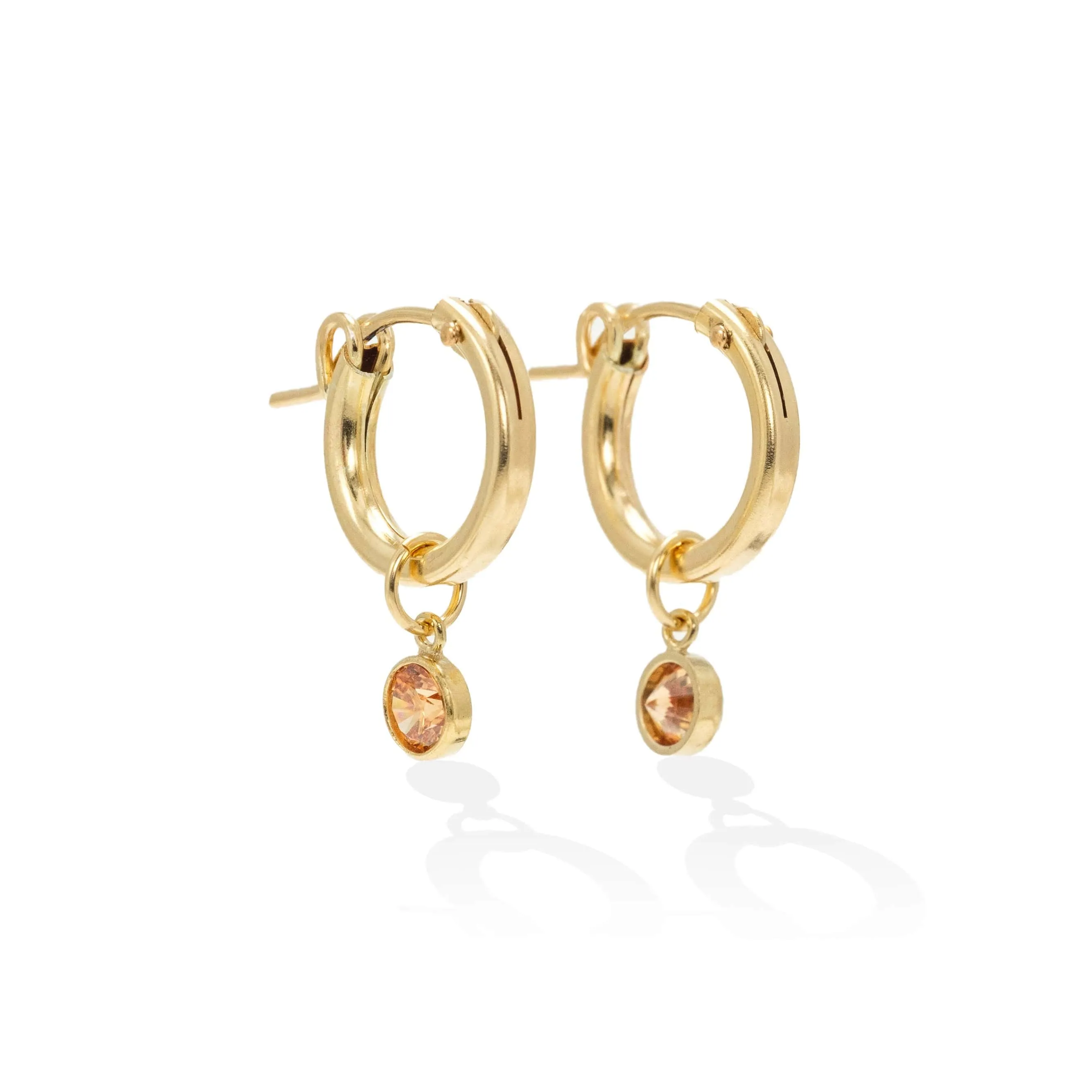 November Birthstone Gold-Filled Hoop Earrings