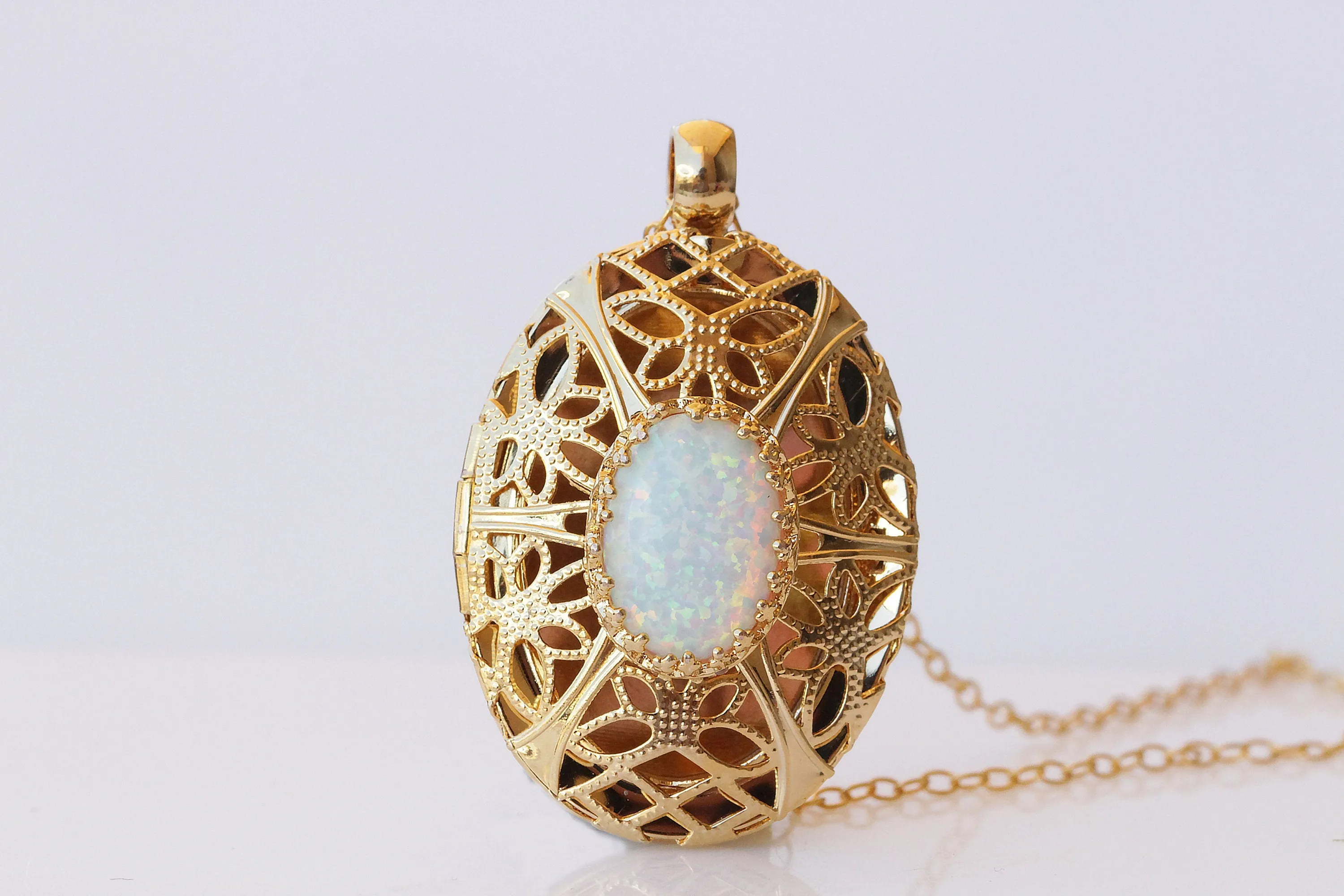 Opal Locket Ring