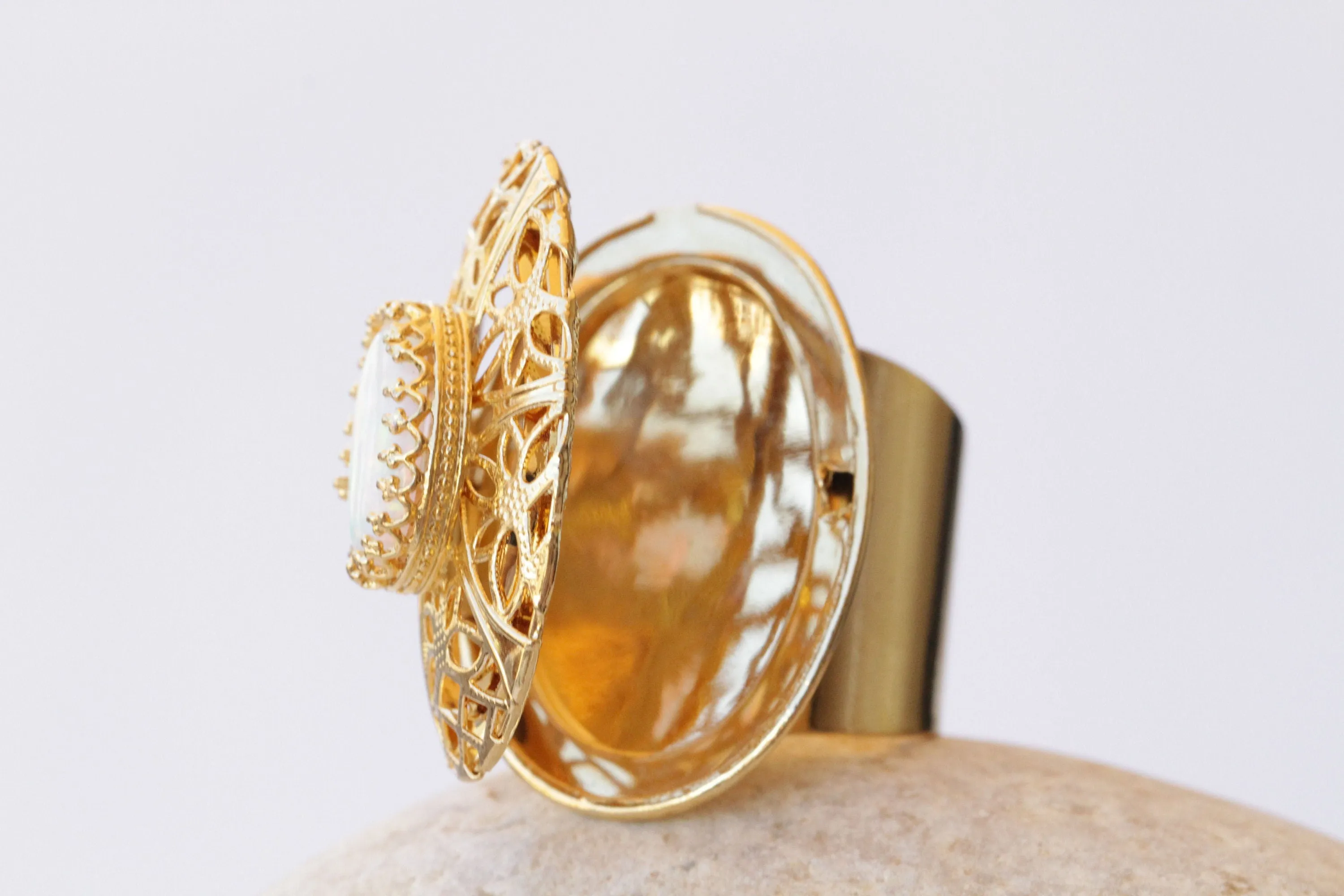 Opal Locket Ring