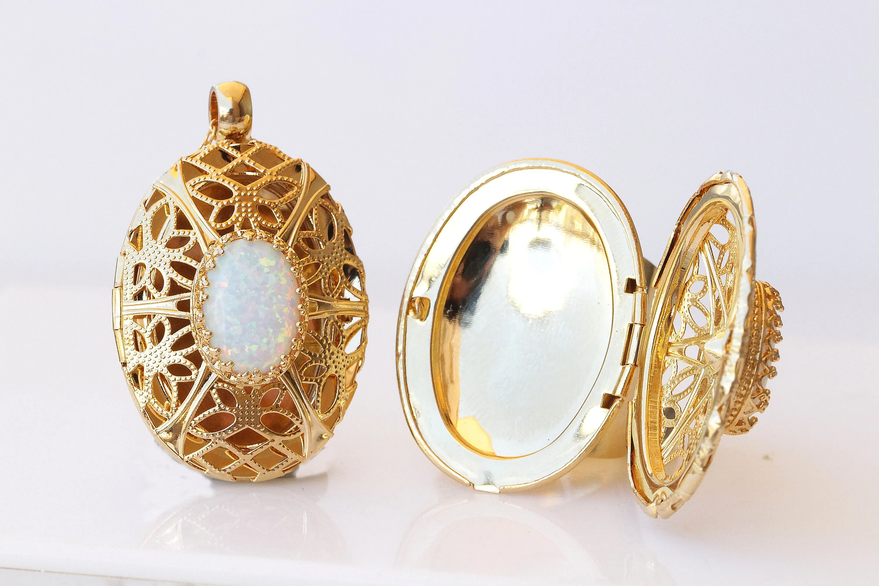Opal Locket Ring