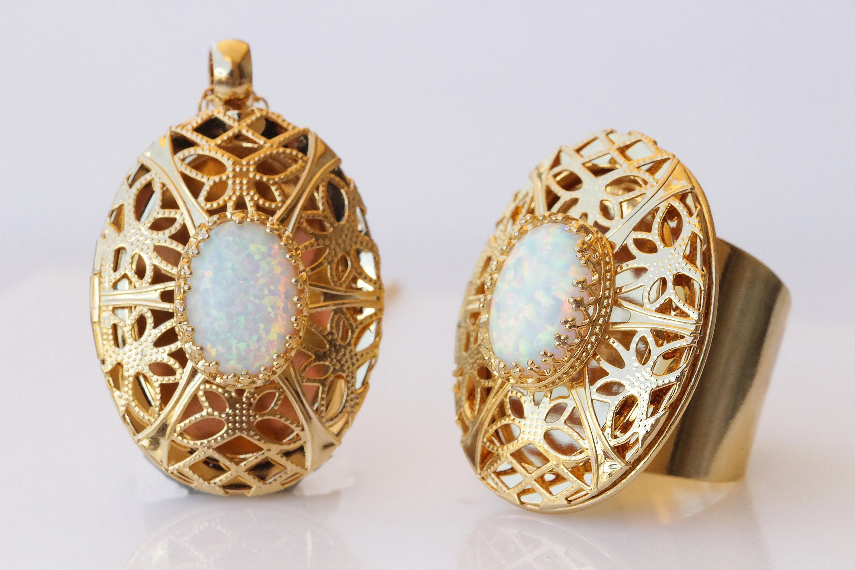 Opal Locket Ring