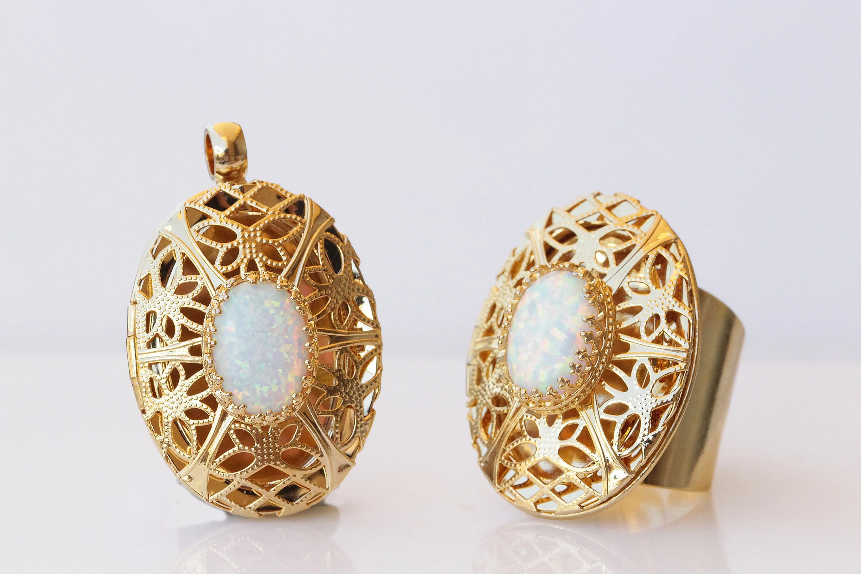 Opal Locket Ring