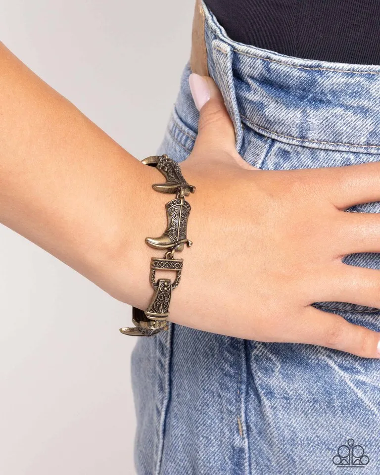 Paparazzi Bracelet ~ Candid Cowboy - Brass