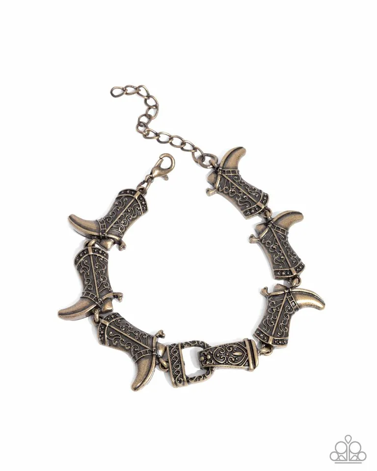 Paparazzi Bracelet ~ Candid Cowboy - Brass