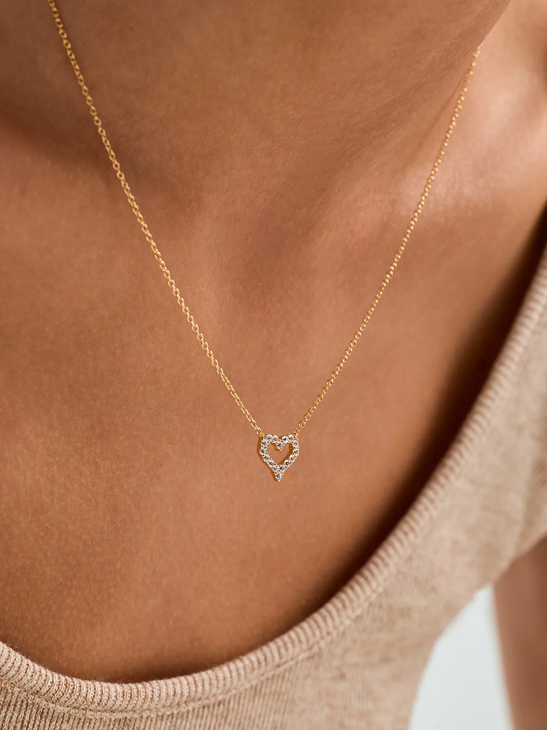 Pave Sapphire Heart Necklace