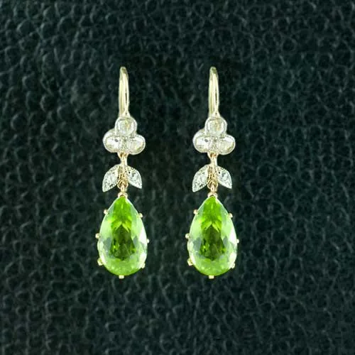 Peridot & Diamond Earrings