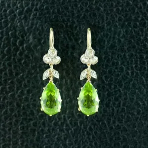 Peridot & Diamond Earrings