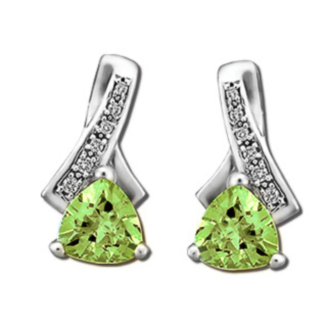 Peridot Diamond Twist Earrings