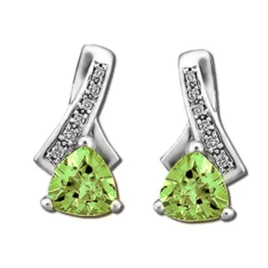 Peridot Diamond Twist Earrings