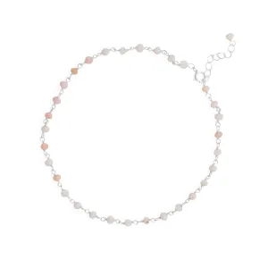 Pink Party! 9.5" 1" Opal Bead Anklet