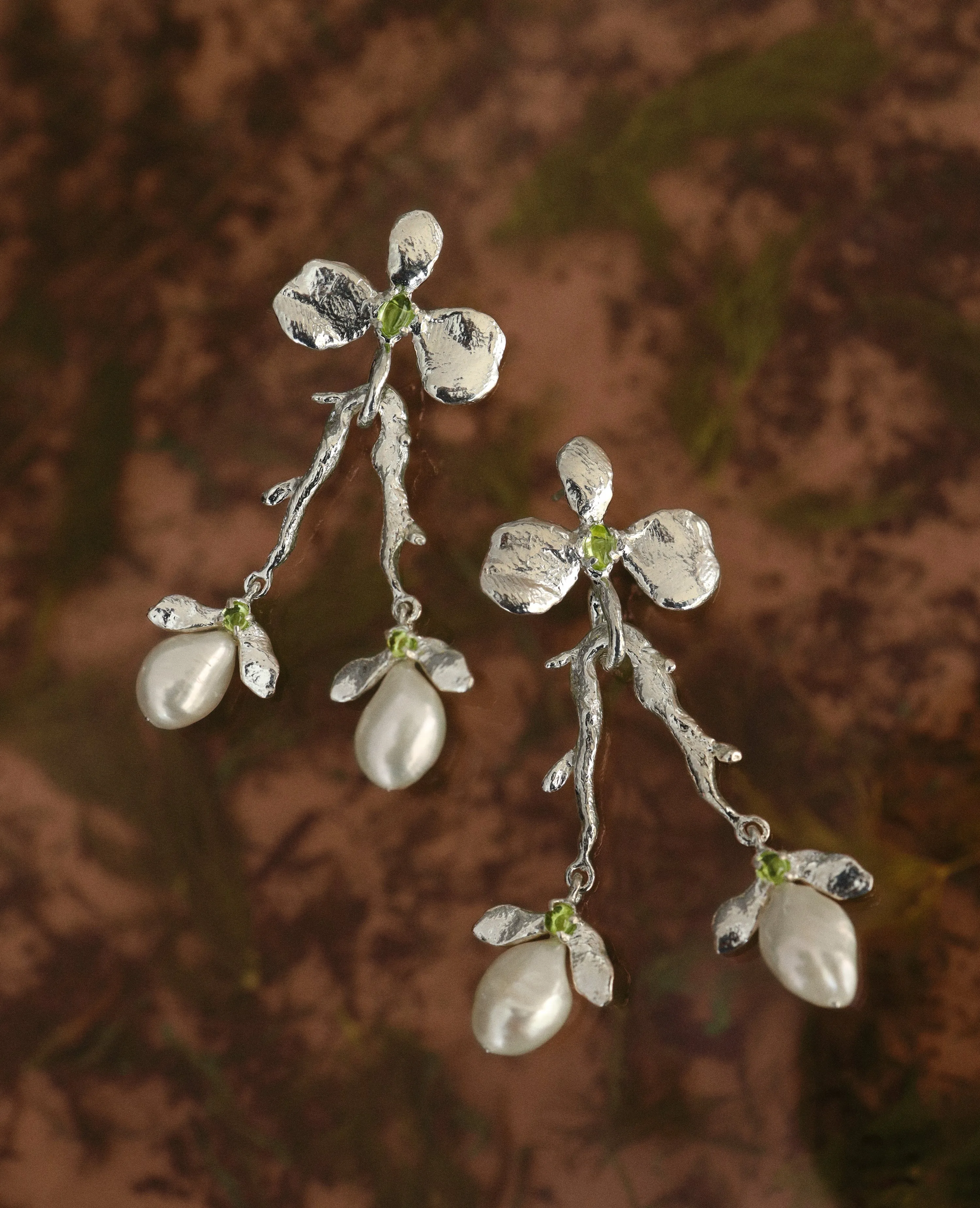 PRICKLY TRILLIUM // silver earrings