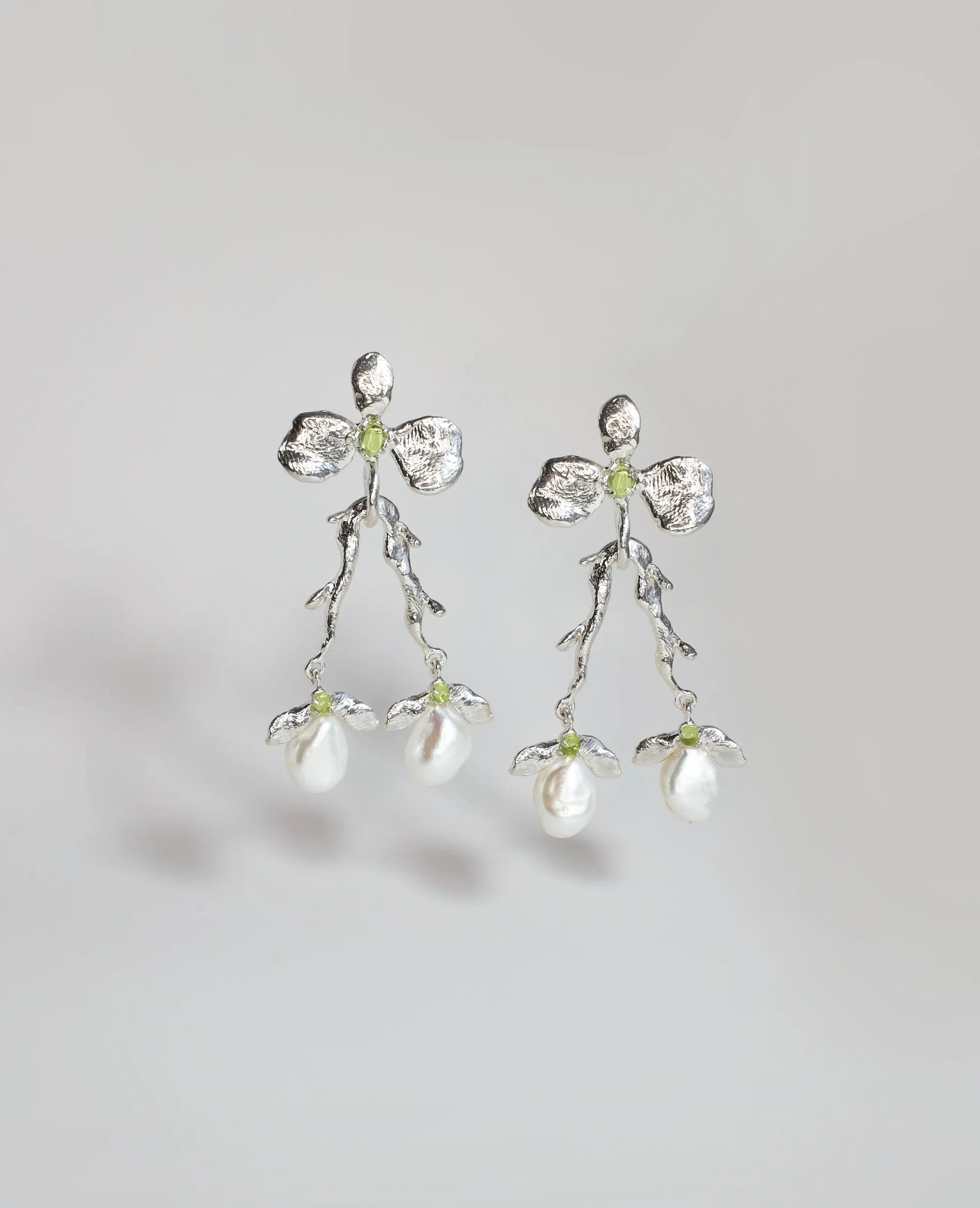 PRICKLY TRILLIUM // silver earrings