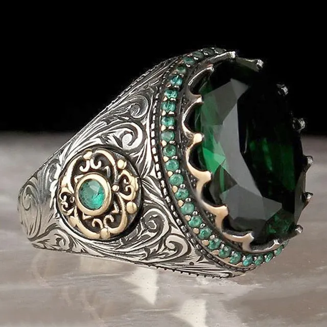 Retro Handmade Turkish Signet Ring for Men Women