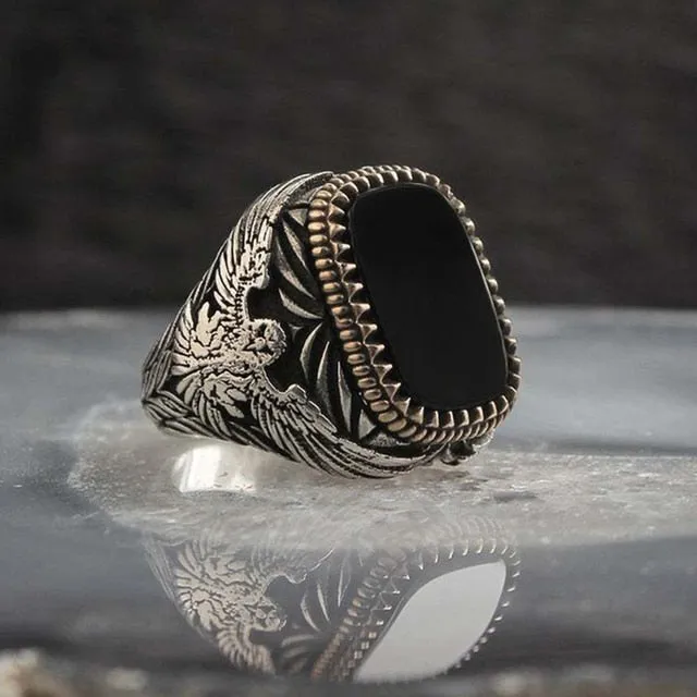 Retro Handmade Turkish Signet Ring for Men Women