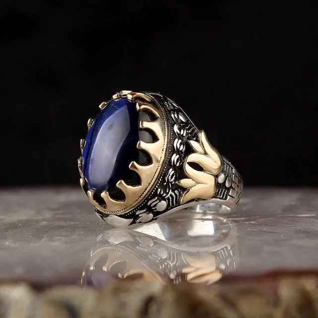 Retro Handmade Turkish Signet Ring for Men Women