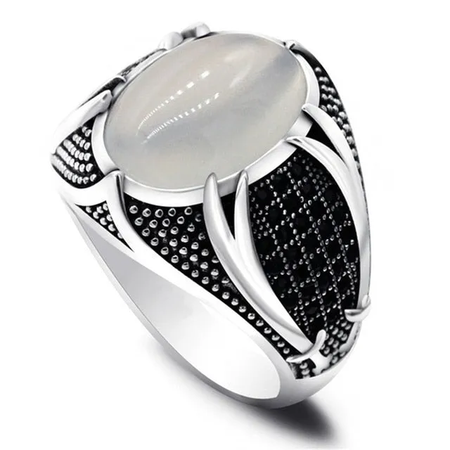 Retro Handmade Turkish Signet Ring for Men Women
