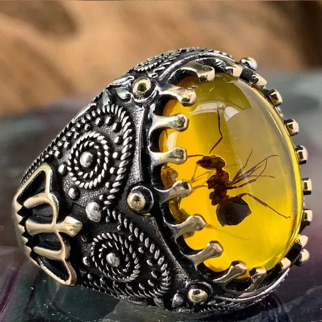 Retro Handmade Turkish Signet Ring for Men Women
