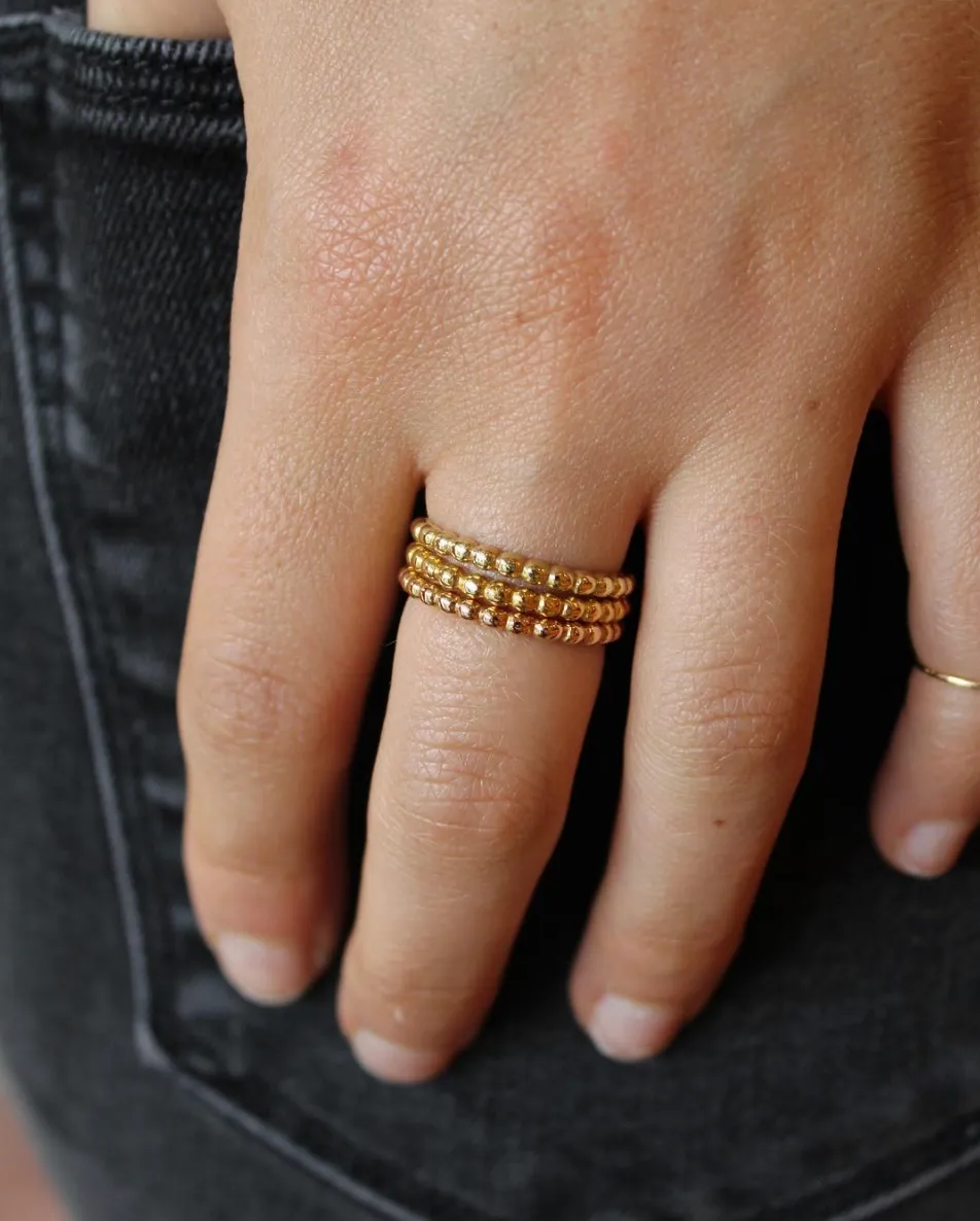 Rose Gold Skinny All Around Tiny Pebble Ring