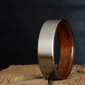 Rosewood ring with satin titanium