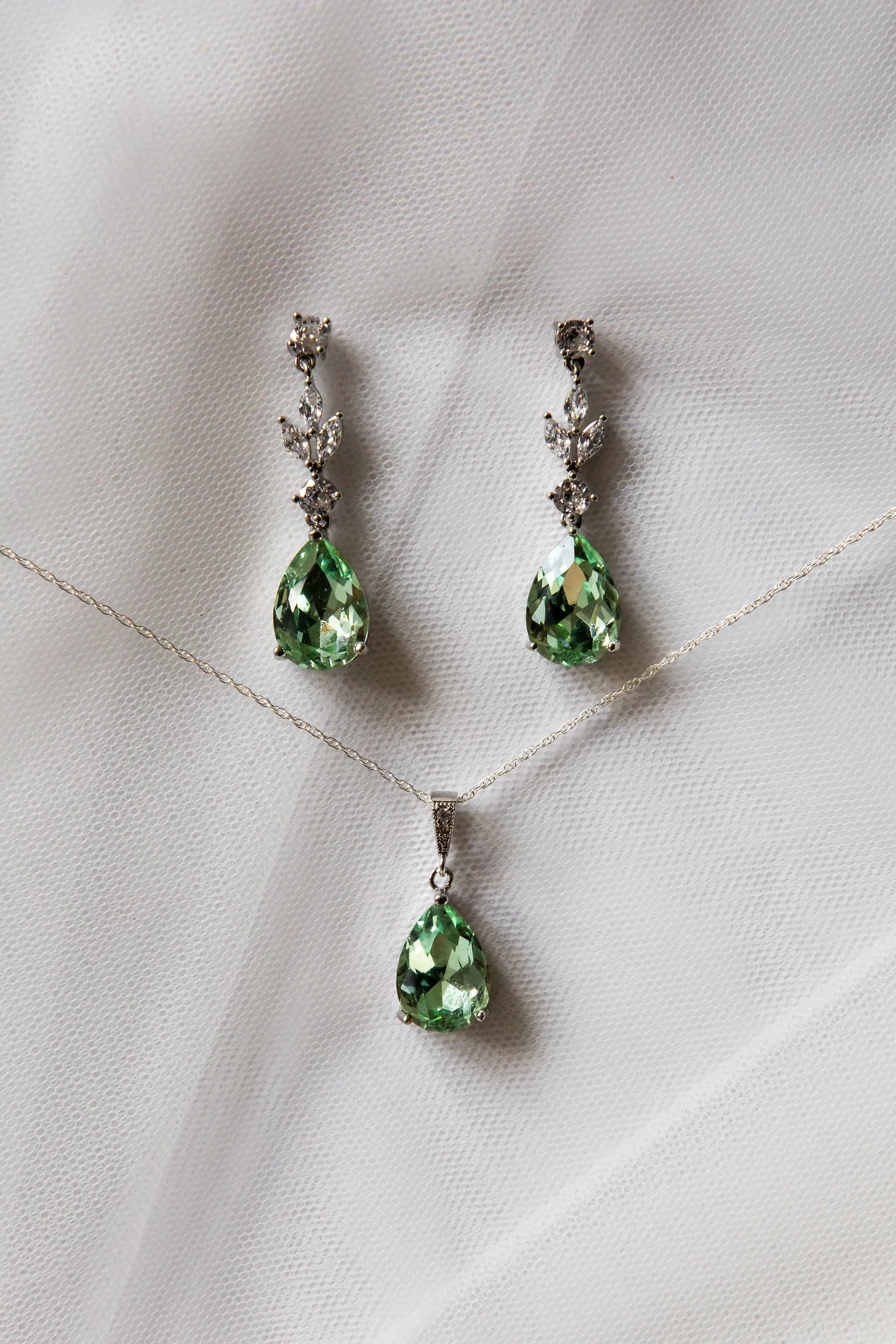 Sage Peridot Green Bridal Earrings