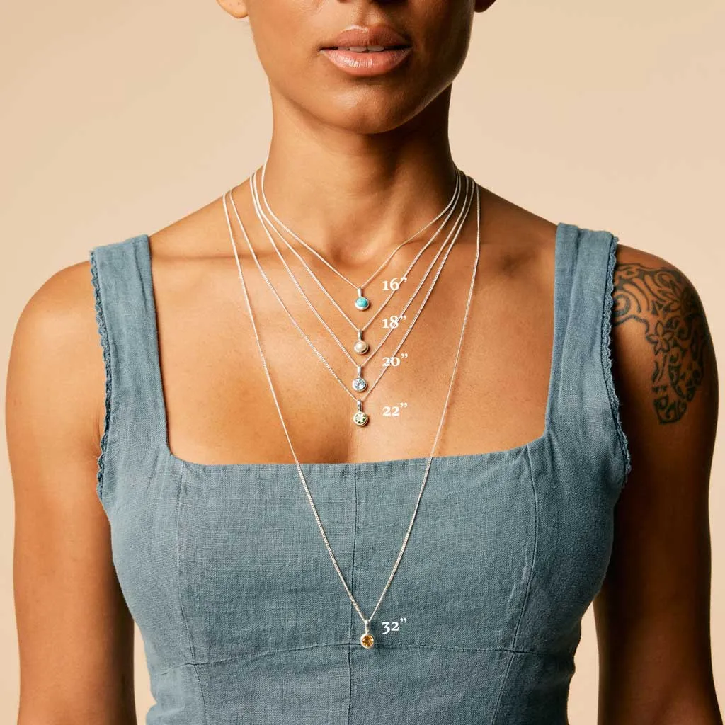 September Birthstone Charm Necklace - Sapphire