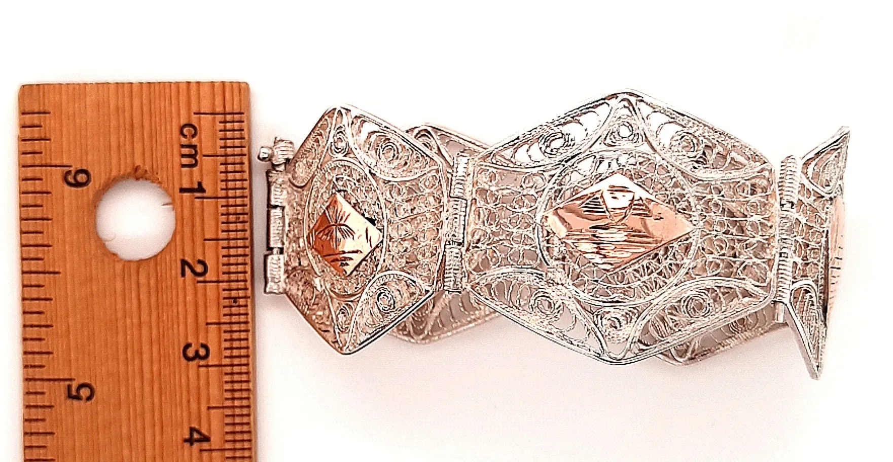 Silver & Rose Gold Indian Bracelet