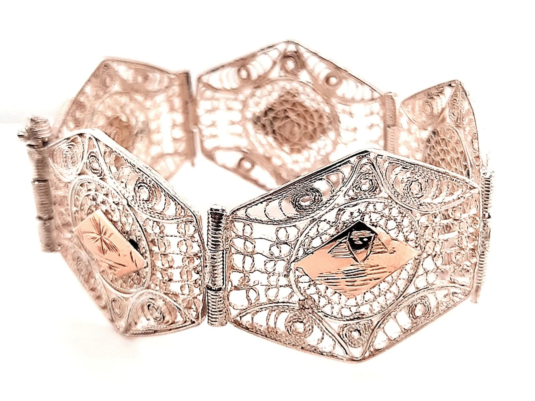 Silver & Rose Gold Indian Bracelet