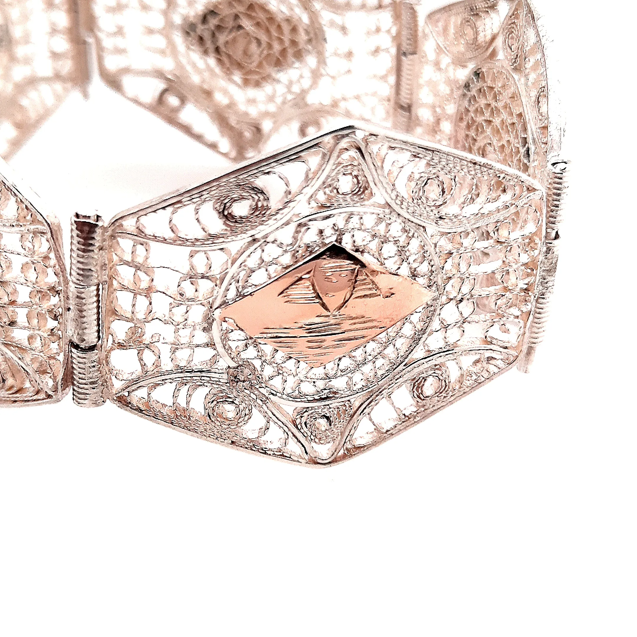 Silver & Rose Gold Indian Bracelet
