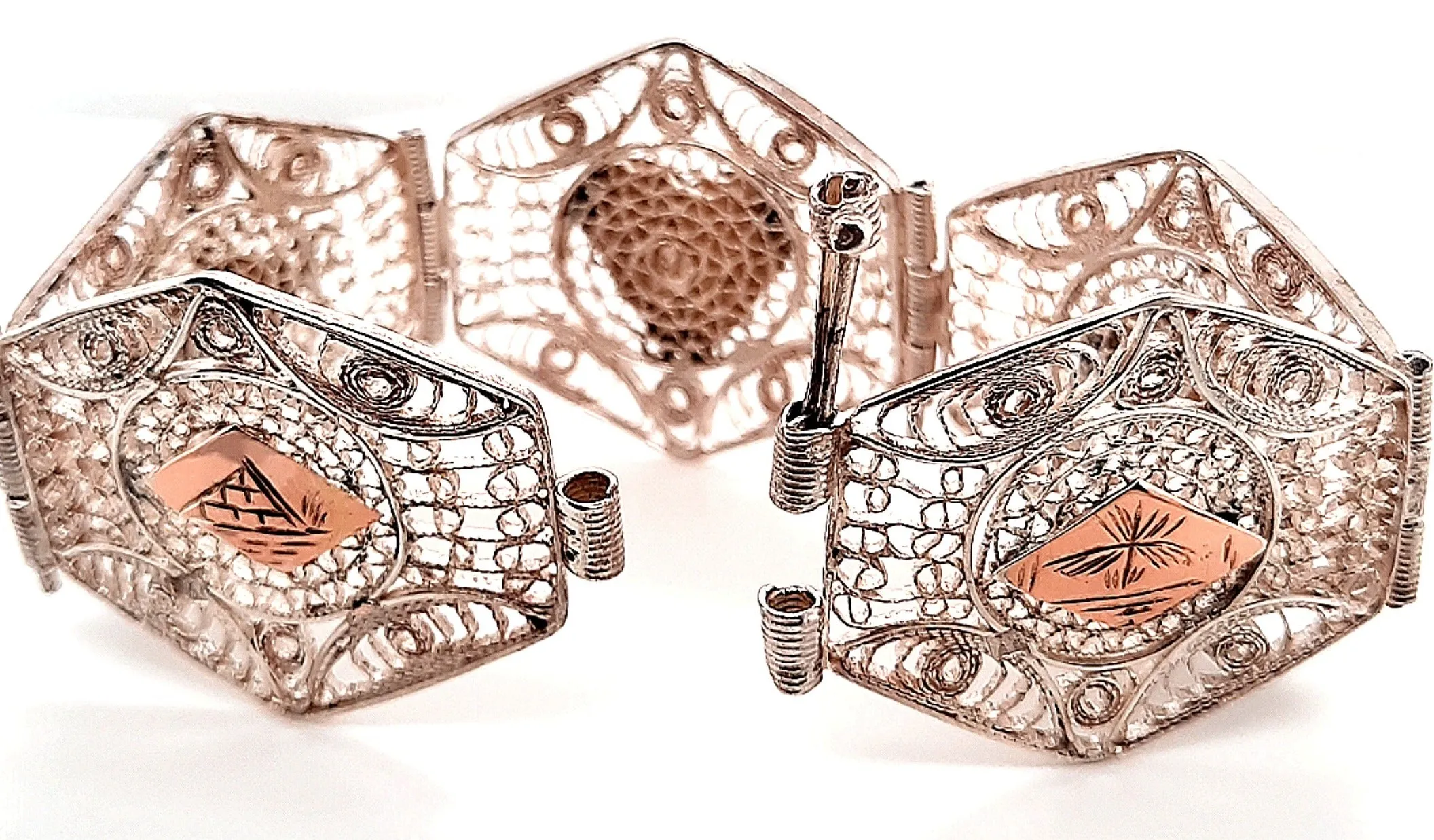 Silver & Rose Gold Indian Bracelet
