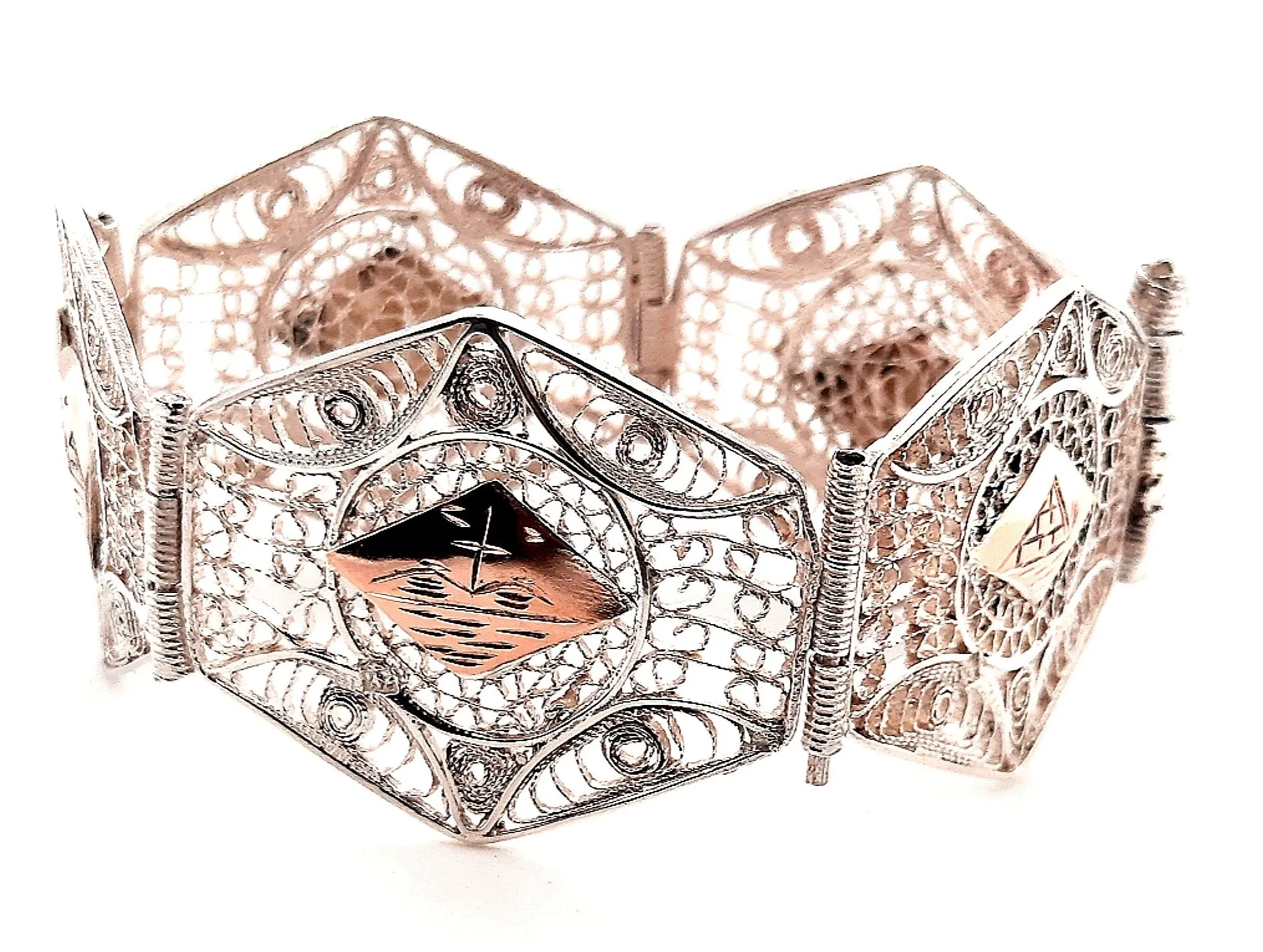 Silver & Rose Gold Indian Bracelet