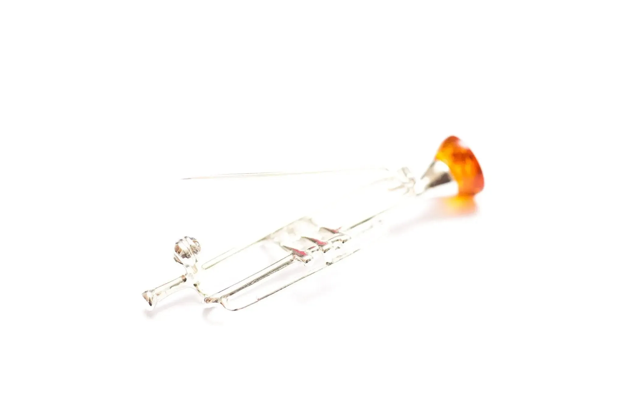 Silver Trumpet Brooch